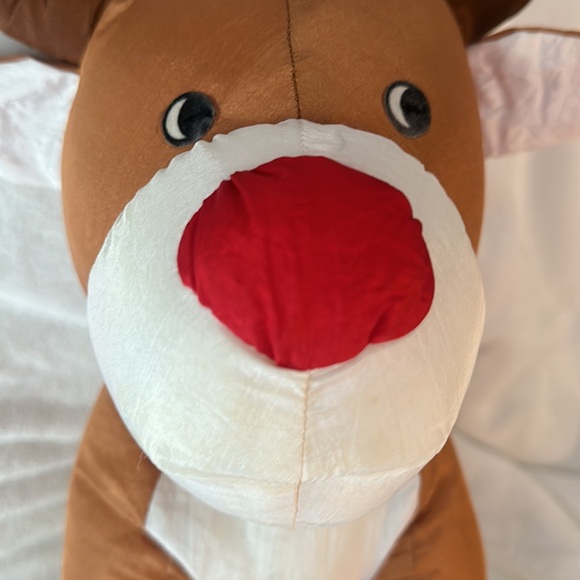 Rudolph the red nose reindeer parachute material, large plush stuffed animal - Picture 3 of 10